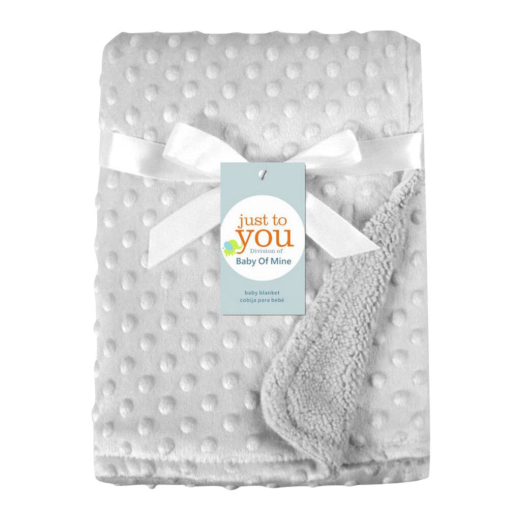 Nyfødt baby tæppe og indpakning termisk blødt fleece tæppe sengetøj dyne klapvogn søvnovertræk spædbarn indpakning barn badehåndklæde: Grå