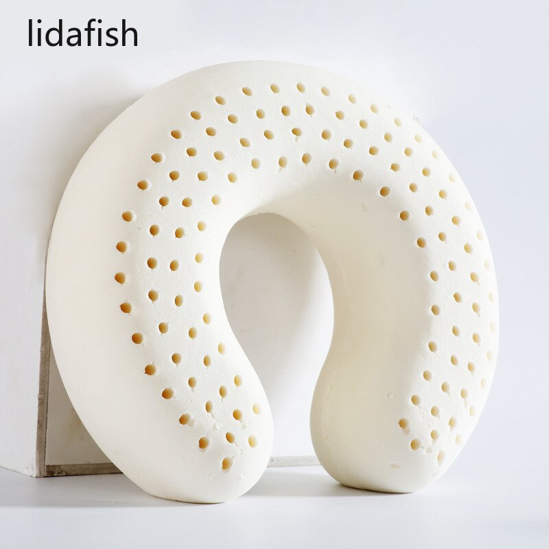 Lidafish Portable Natuurlijke Latex U Vorm Nekkussen Massager Cervicale Orthopedische Kussen Vliegtuig Reizen Kantoor Comfortabele Kussen