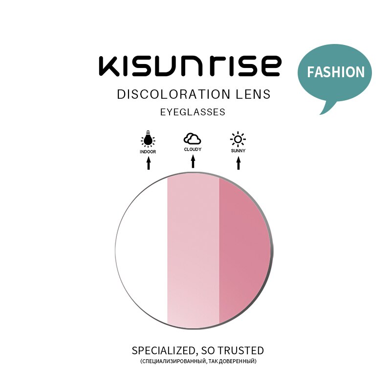 Kisunrise Pink Blue photochromic lens no power anti blue light lens color change KS065