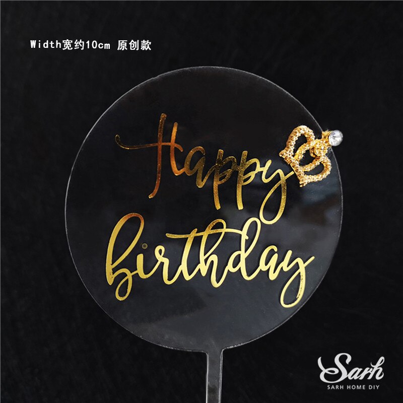 Ijzer Bloem Cake Toppers Sika Herten Decoraties Gelukkige Verjaardag Partij voor Baby Shower Anniversary: 1pc crown birthday B