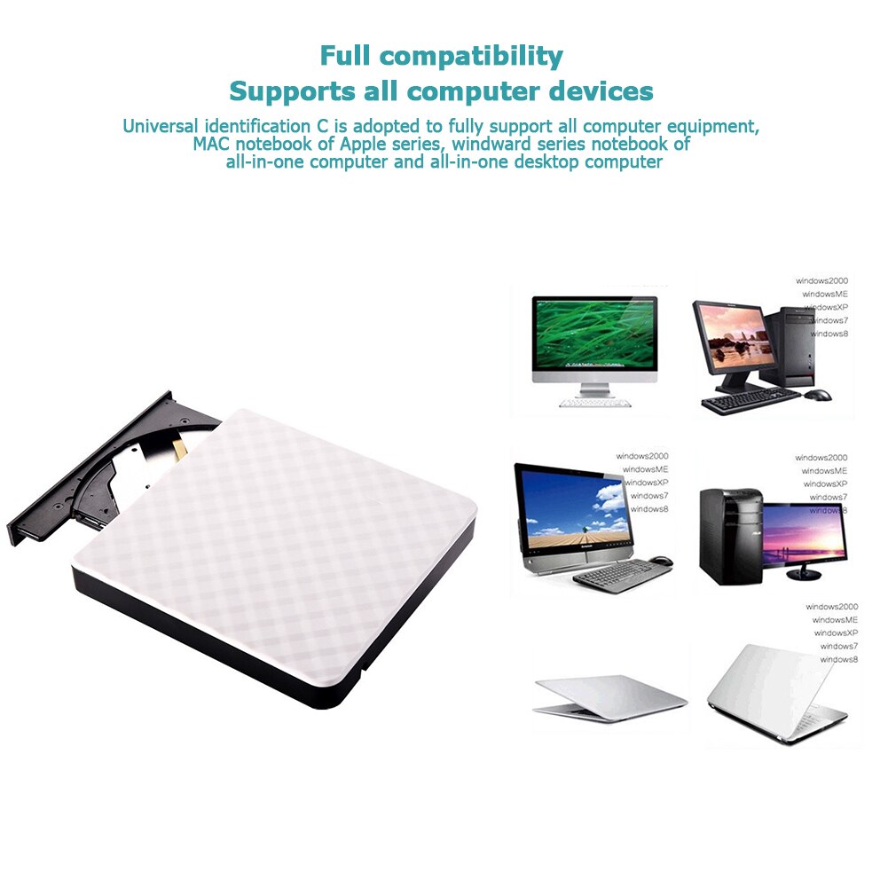 External DVD Drive Optical Drive Portable USB3.0 External DVD Burner CD/DVD ROM CD RW Player Optical Drive Writer