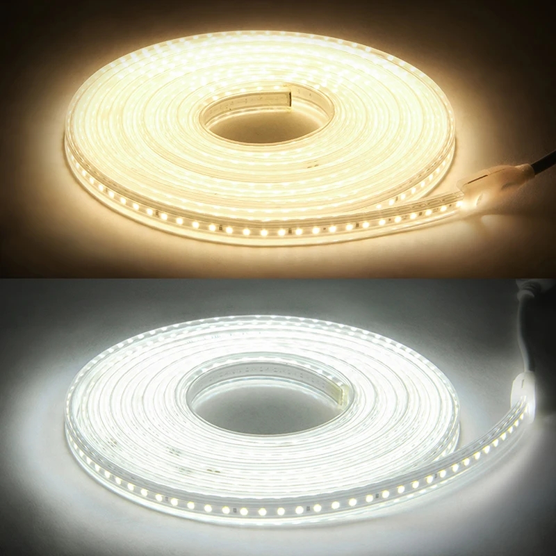 Bande LED Blanche 5050 220V Avec Prise - IP68, Prête à Illuminer !