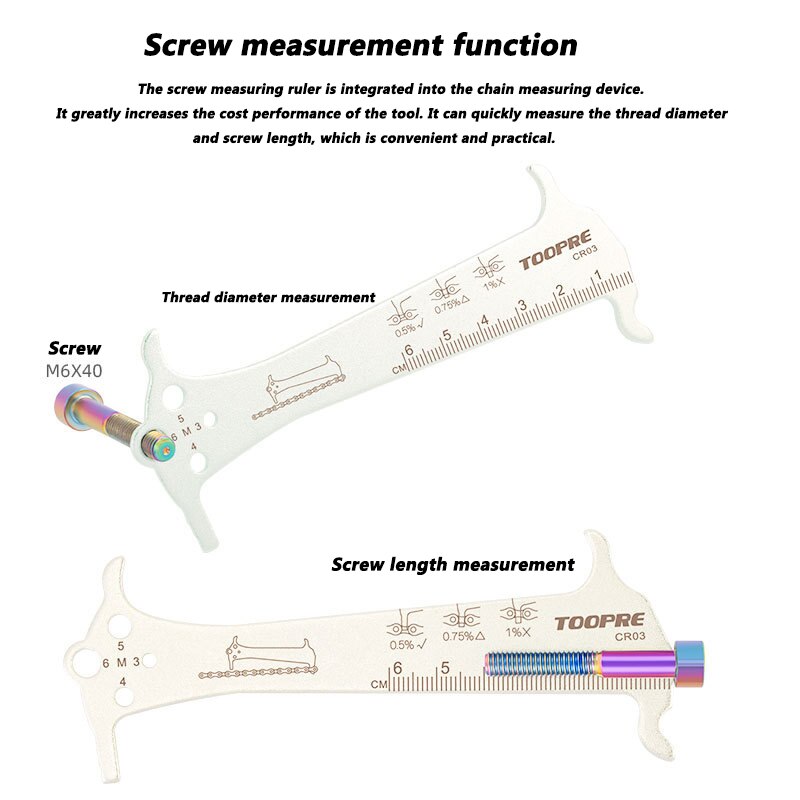MTB Bike Chain Wear Indicator Three-in-one Chain Measurement Checker Ruler Bicycle Chains Gauge Portable Caliper Cycling Parts