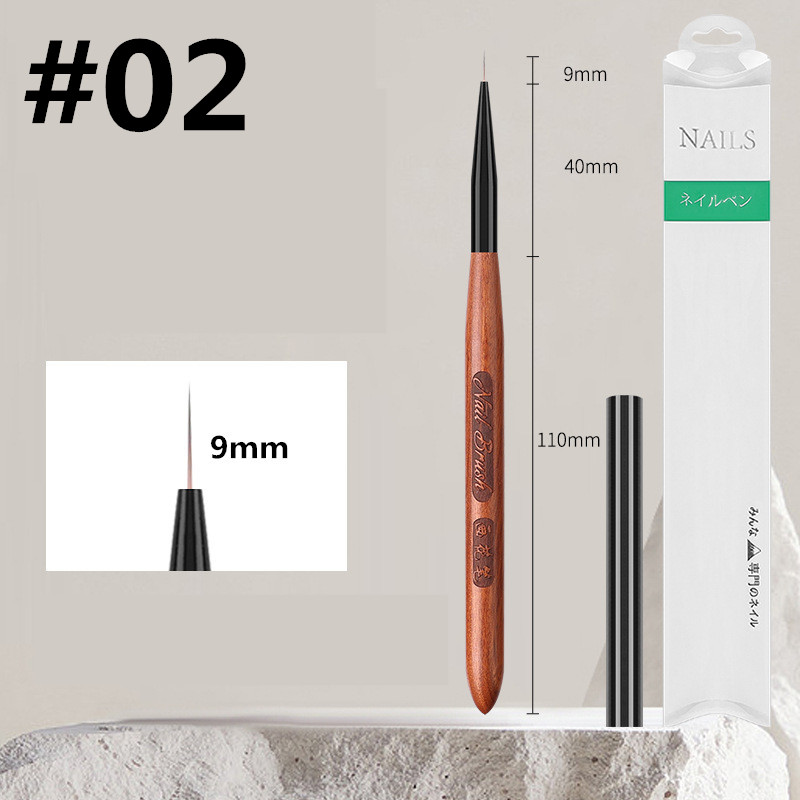 Sandelträhandtag gradient blommande borstar effekt nagel uv-gel liner borste ritpenna ränder blommor nagelkonst målningsverktyg: Ljusgrön