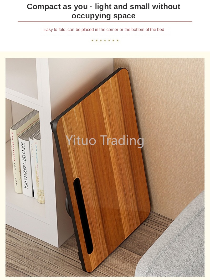 MDF Table, Fiberboard Small Dormitory Computer Bed Desk, Artificial Board Student Folding Small Table, Bedroom Seating