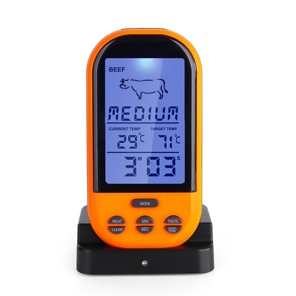 Trådlös fjärrkontroll digital termometer timer matlagning kött termometer sond kött biff bbq temperaturmätare kök matlagning verktyg