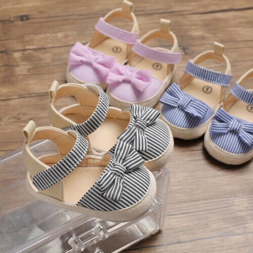 Peuter Zomer Sandalen Strik Schoenen Kid Baby Meisje Sandalen Antislip Crib Schoenen Soft Sole Prewalkers USA