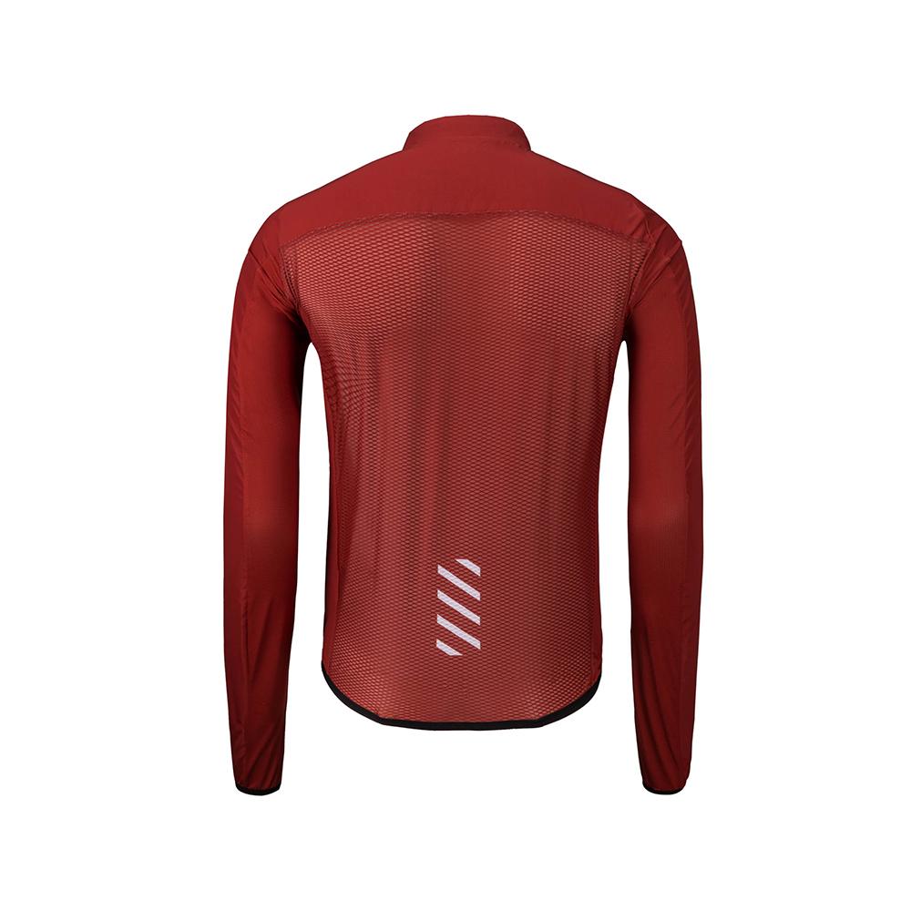 Chaqueta cortavientos para ciclismo, superligero, a prueba de viento, color rojo, con cremallera bidireccional,
