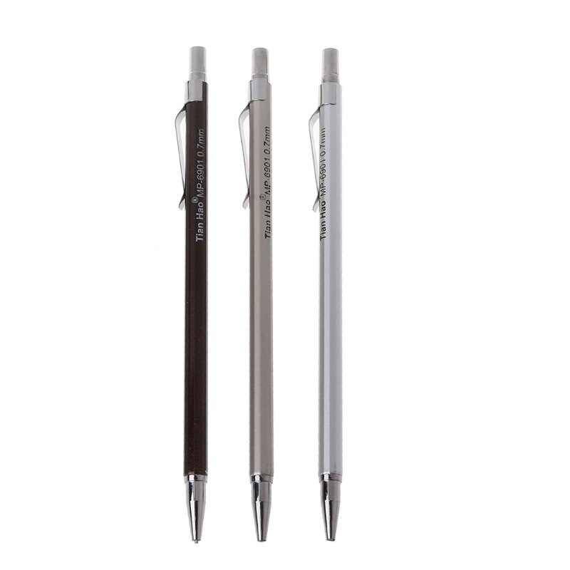 3Stck 0,7mm Automatische Bleistift Büro & Schule Metall Stifte Liefert Mechanische Bleistift