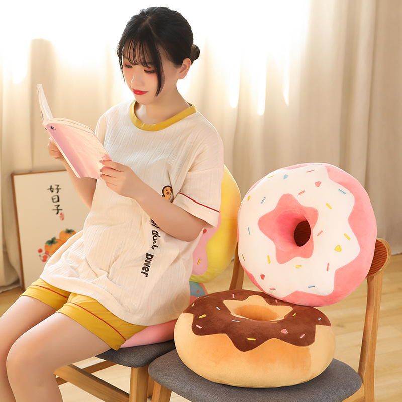 Decoration Donut Plush Pillow Like Real Fantastic Ring Shaped Food Plush Soft Seat Cushion Head Pillow Christmas