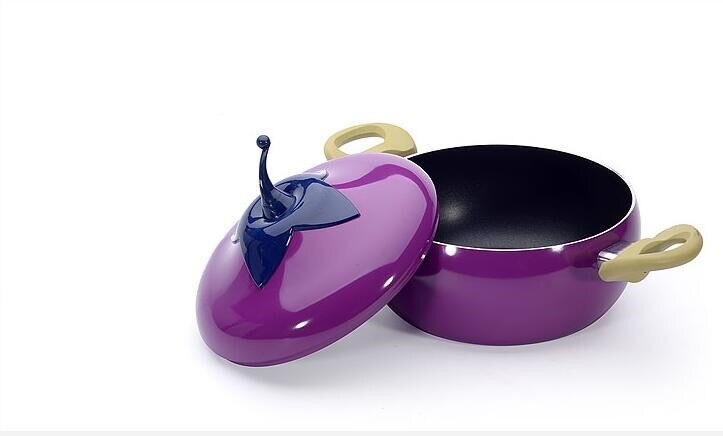 Vegetables Modeling Non Stick Pot Lovely Style eggplant Pot Cookware Kitchen Cooking Pot Soup