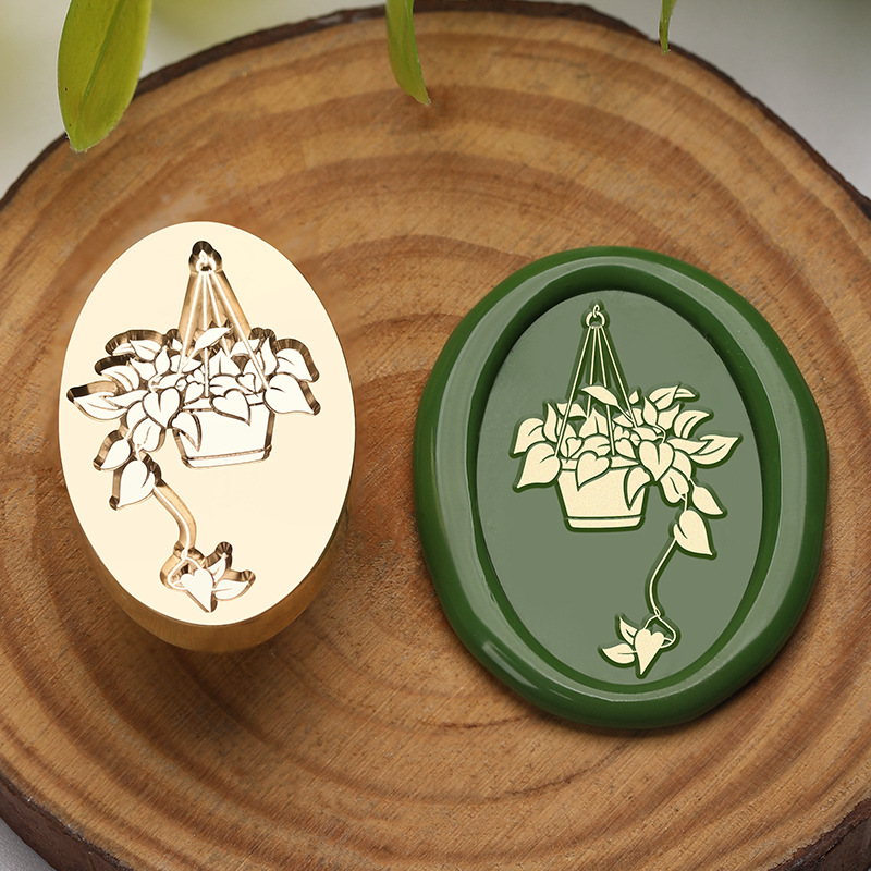 1pc 25mm plant bloem waszegelstempel sluitstempelkop voor kaarten enveloppen trouwuitnodigingen verpakkingen scrapbooking: Diepblauw
