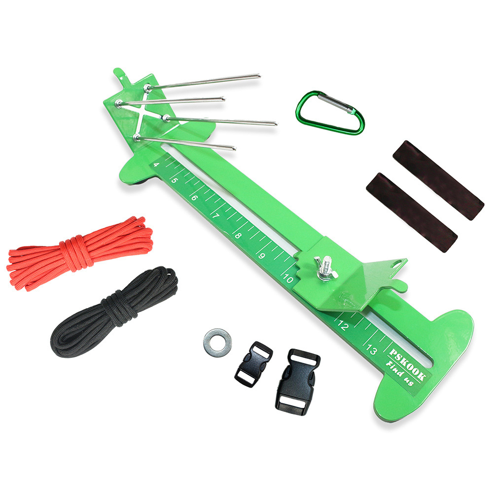 Plantilla de puño de mono y Paracord para hacer pulseras, Kit de herramientas de Paracord, tejido de Metal ajustable, manualidades DIY, novedad: Grass Green