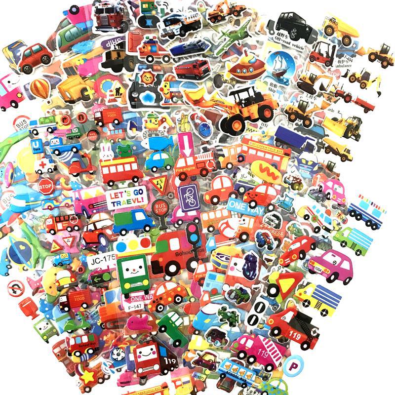 Children Bubble Stickers Cartoon Stickers Animals Fruits Fluffy Stationery Stickers Boys Girls Birthday TMZ