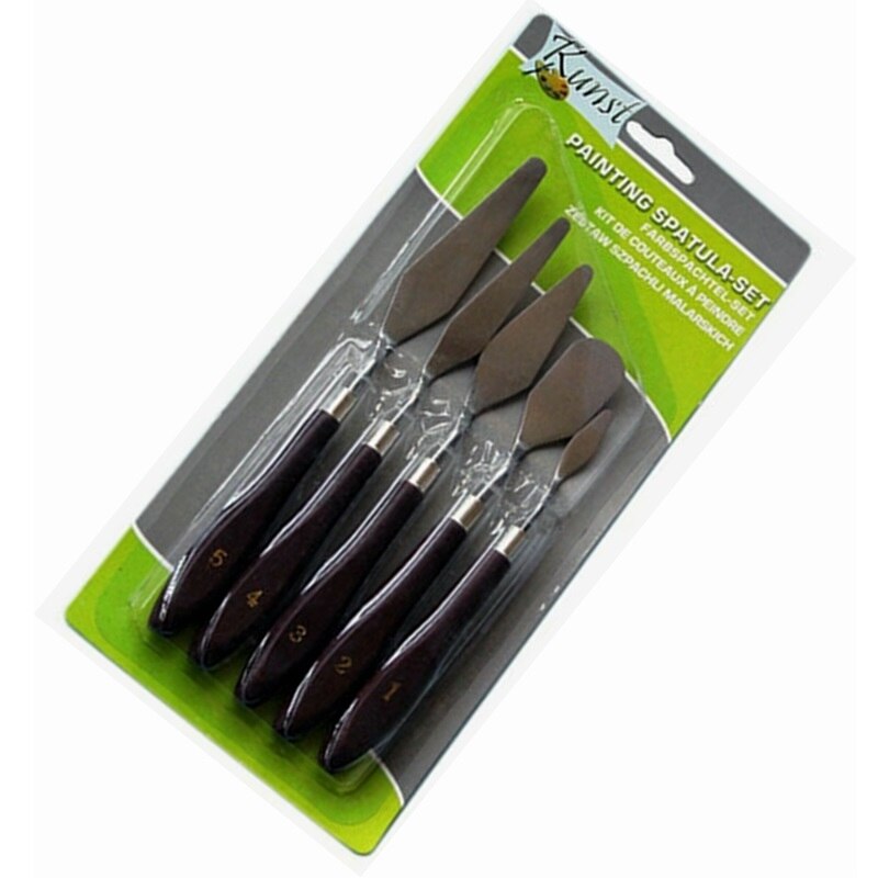 Phoenix ensemble de 5 pièces en acier inoxydable spatule cuisson pâtisserie outil mélange grattoir Pack Art Scorper huile grattoir peinture pelle Palette