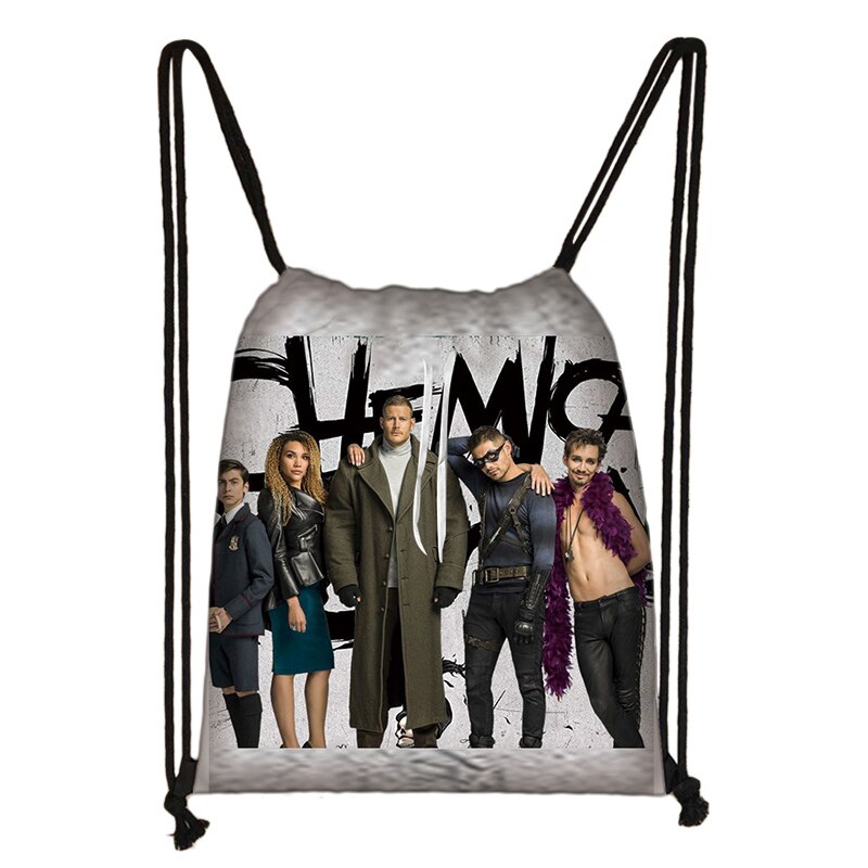 The Umbrella Academy-mochila con cordón 3D para niños y niñas, morral estampado, informal, de uso diario: 001