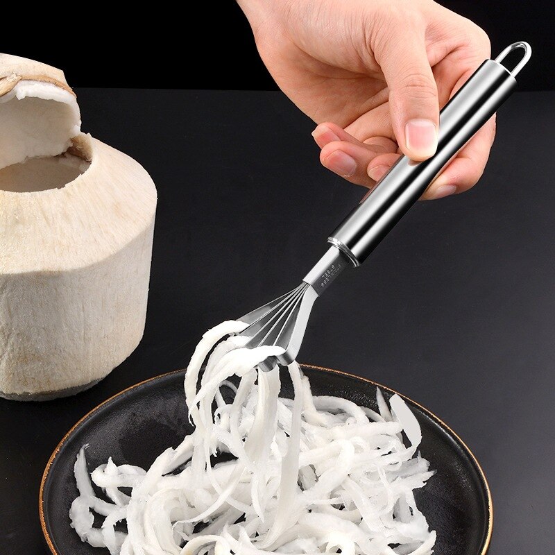 Kokosnoot Schraper Rvs Kokosnoot Vlees Removal Mes Coconut Rasp Vis Scaler Remover Fruit Gereedschap Keuken Accessoires