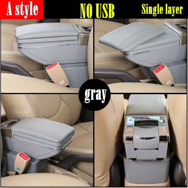 For Land Rover Frelender2 Armrest box For Land Rover Freelander car Armrest box Interior Parts content Storage box with USB LED: A gray NO USB