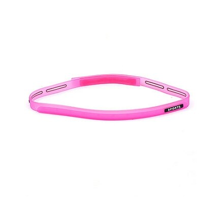 1pc PVC Soft Silicone Headband Men Running Sweatband Quick Absorb Athletic Headband Sport High Elastic Guiding Sweat Band Head: Pink