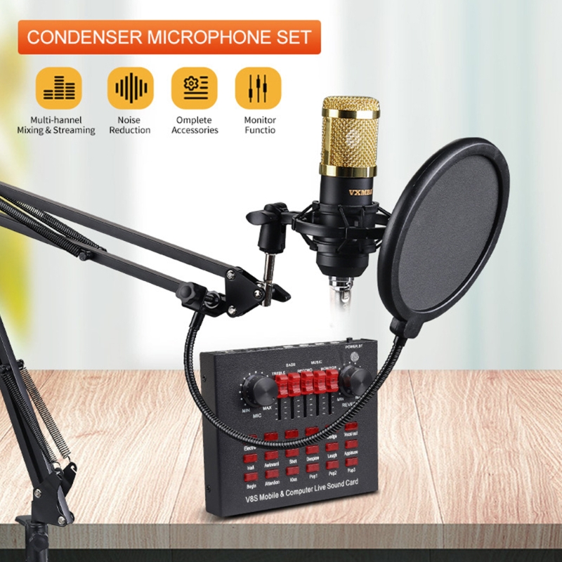 39XC Geluidskaart Microfoon Sound Mixer Bluetooth-Compatibele Geluidskaart Mixing Console Versterker Voor Telefoon Pc