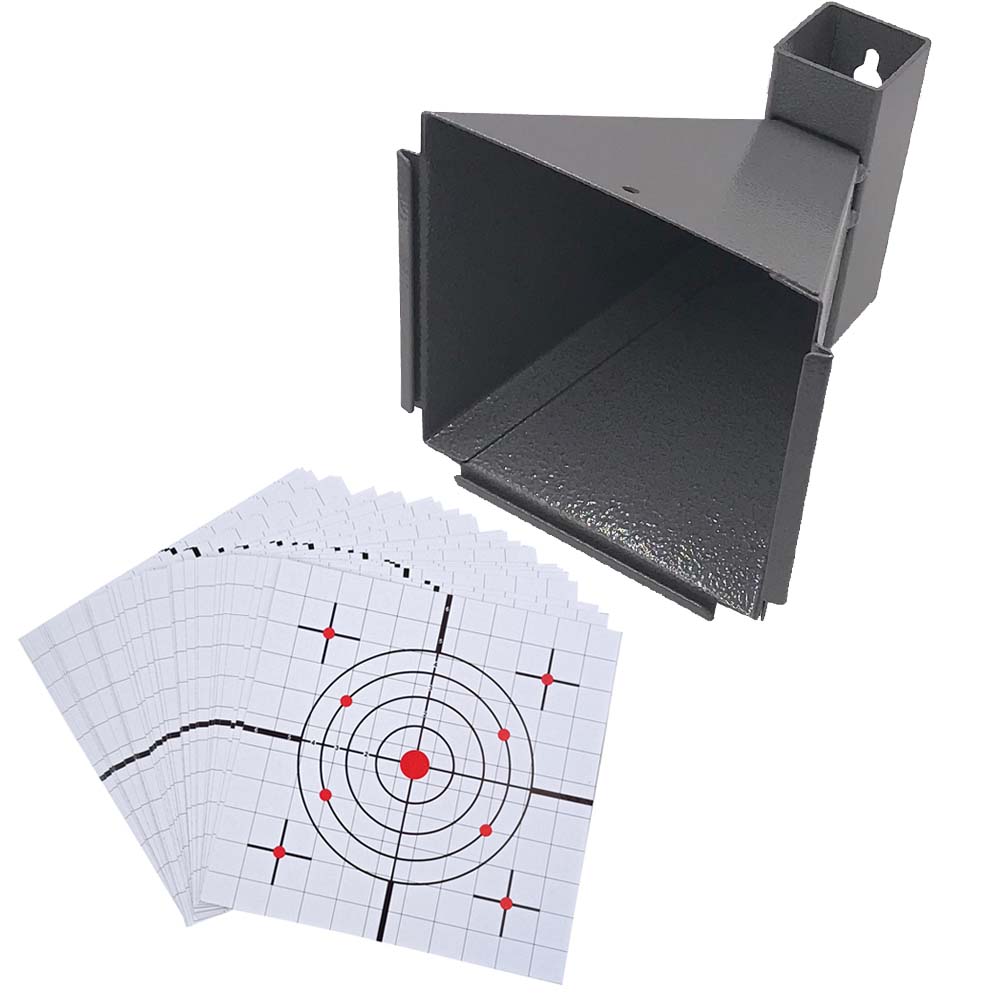 Grey Metal Pellet Trap Funnel-shape with 20 Counts Paper Targets Small 5.50 inch 14 cm: GOLD