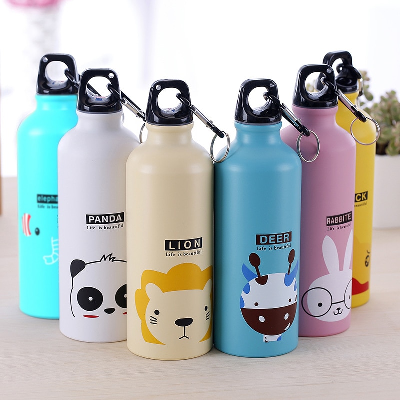 Draagbare Cartoon Outdoor Sport Water Bottle Fietsen Camping Wandelen School Leuke Animal Kids Fles Water Fles Drank Ketel