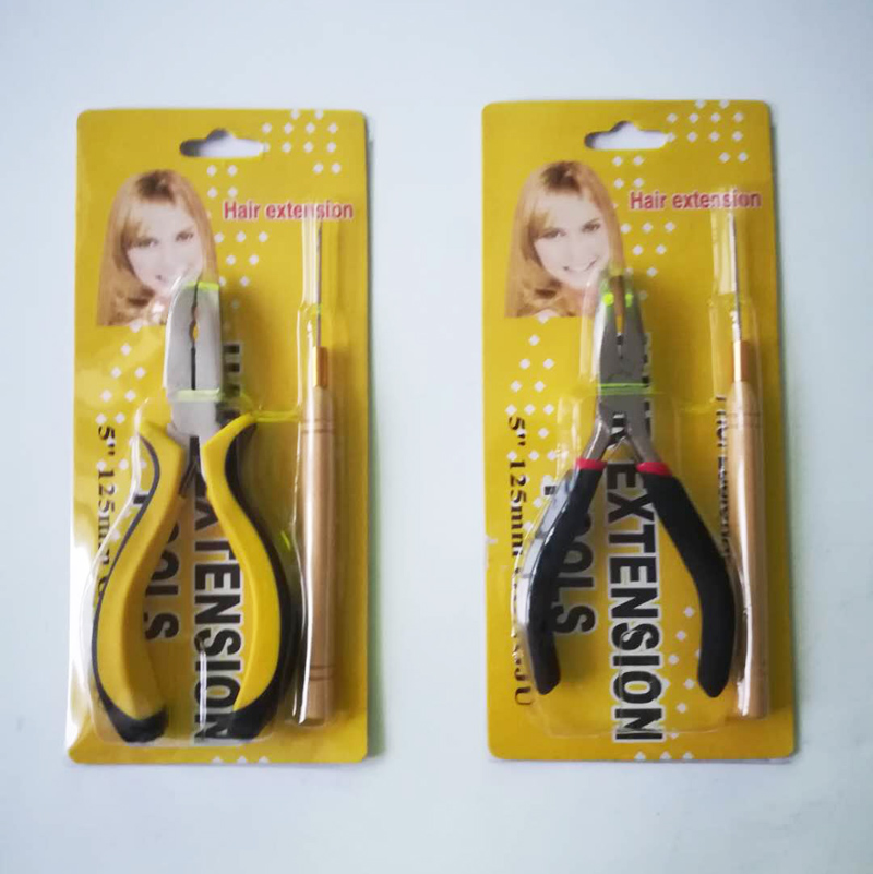 Alicates para el pelo y aguja de tracción, juego de varias pinzas, herramientas profesionales de Extensión de cabello