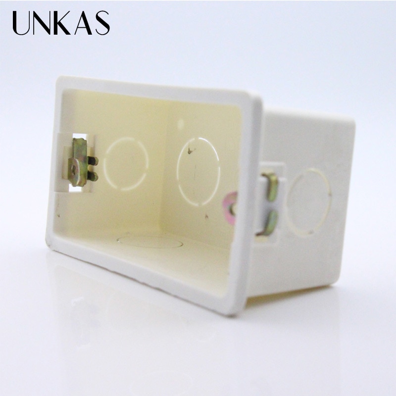 UNKAS Gratis Kiezen Wit Plastic Materialen, 107mm * 67mm US Standaard Interne Mount Box voor 118mm * 72mm Standaard Muur Lichtschakelaar