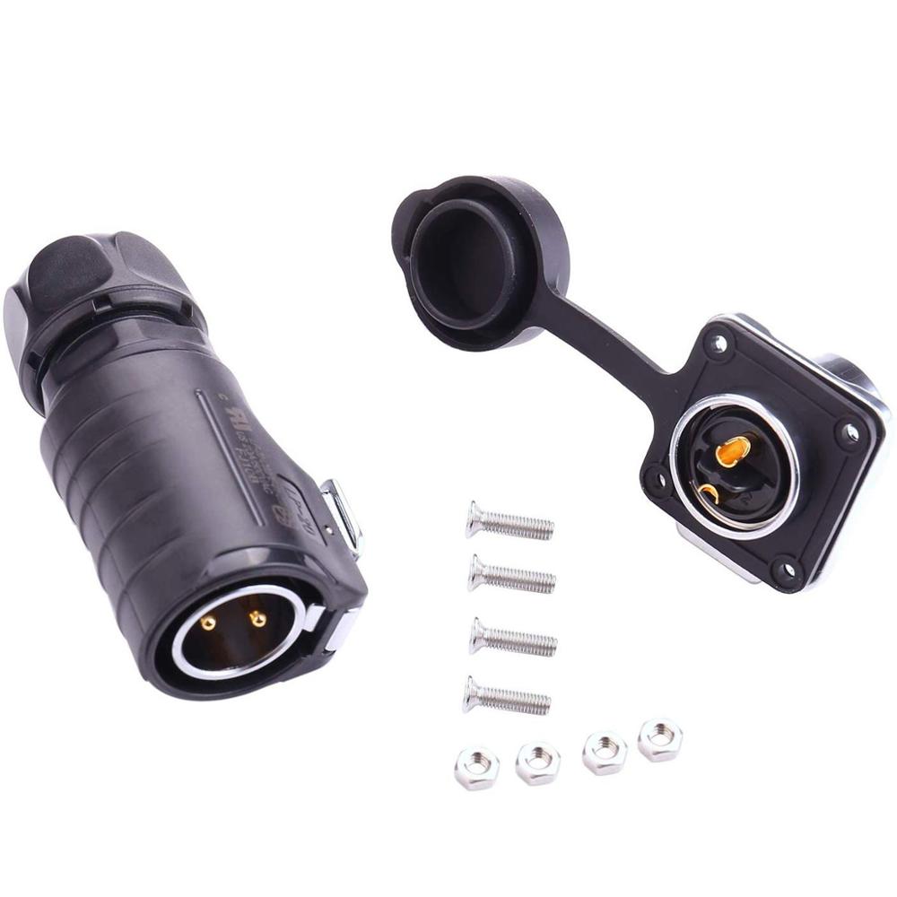 2Pin Connector, Male Plug & Female Panel Mount Socket Waterproof IP67 Fit for Furrion RV Solar Port, Grand , Forrest River