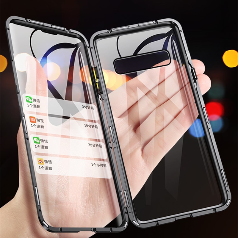 Telefon Fall Für Samsung Galaxy S10 5G S10e S10 Plus Magnetische Fall Glas Magnet Adsorption Fall Vorne und Zurück glas Abdeckung Shell