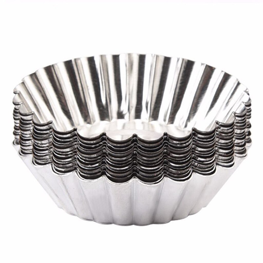 Undefined 50Pcs Aluminium Cupcake Cake Cookie Gevoerd Mal Papier Cups Cake Formulieren Cupcake Cakevorm Cup Cake Papier Anti-aanbak ei Taart