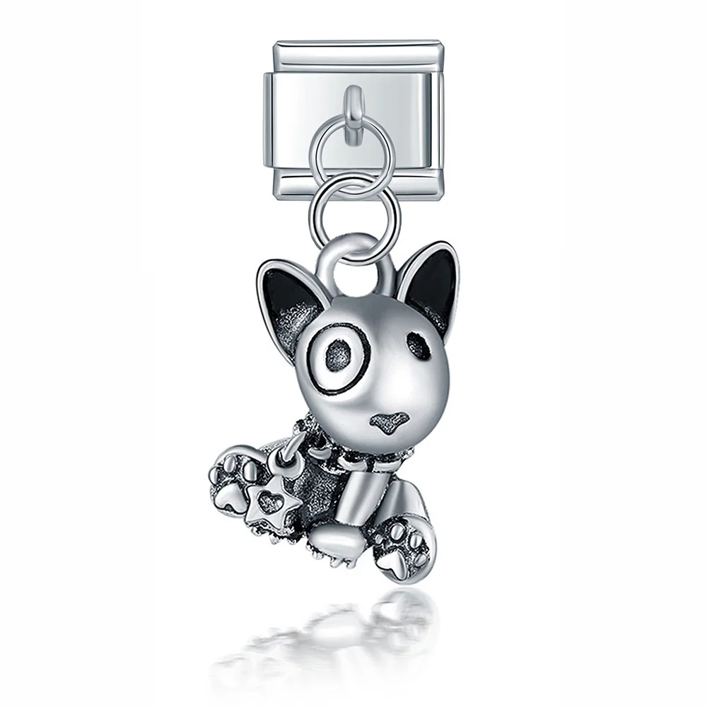 Hapiship Neue Original Gänseblümchen Hund Kuh Elefant Pfau Italienische Verknüpfungen Charme passen 9mm Armbinde Edelstahl Schmuck Machen DJ281: orange