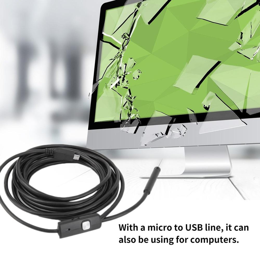 Flexible 7mm Endoscope IP67 Waterproof Micro USB Inspection Endoscope Camera for Android Smartphone Endoscope 6LEDs Adjustable