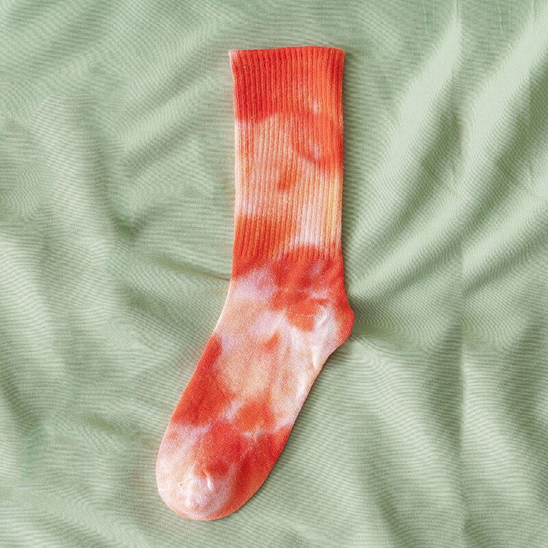 Cotton Skate Socks Men Women Sock Knee-high Funny Cycling Running Hiking Tie Dye Sox harajuku hip hop happy socks: E791882B