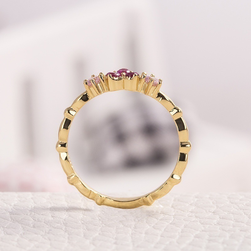 Huitan Trendy Eenvoudige Gouden Inifinite Hartvormige Liefde Engagement Ringen Voor Vrouwen Romantische Gadget Pinky Ringen Voor Meisje