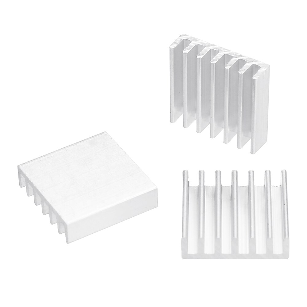 10 stk 14 x 14 x 4mm sølv computer køler radiator aluminium køleplade køleplade til elektronisk chip varmeafledning kølepuder