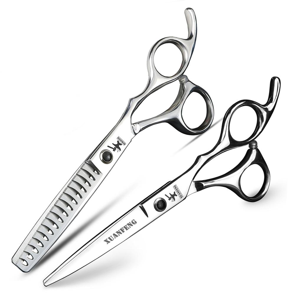 hairdressing scissors 6 inch 5/5.5/6.5/7/8 inch hair cutting thinning scissors Barbershop hairdressing tool set: 2pcs Thinning 30-40