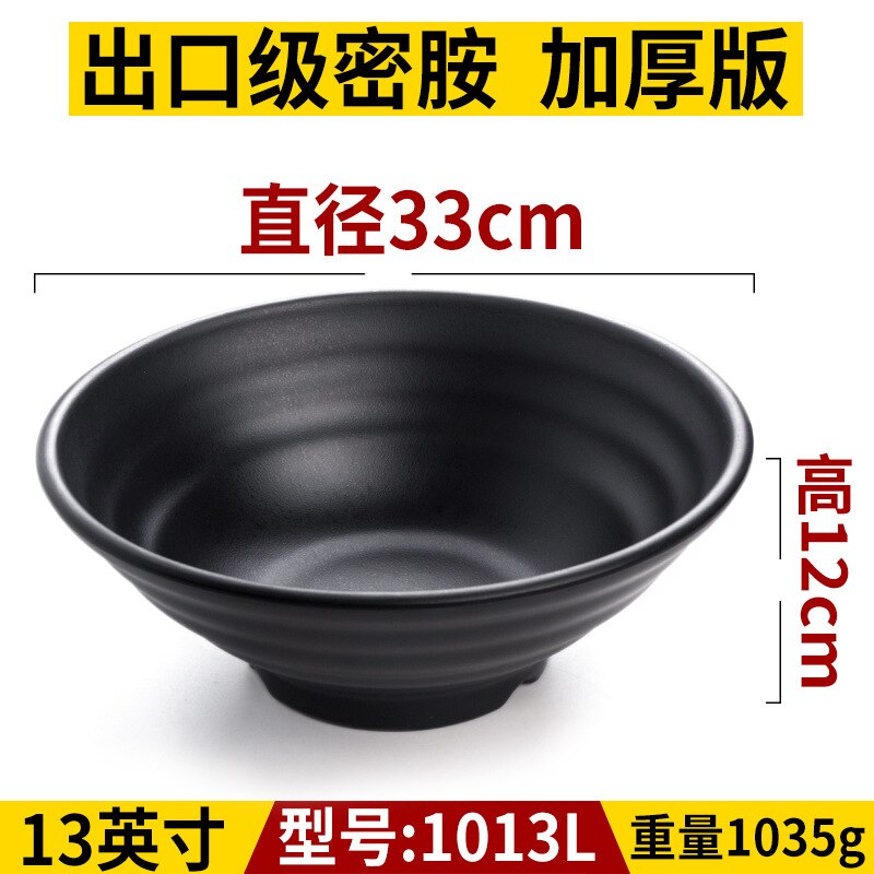 Magasin de nouilles bol spécial soupe à nouilles riz, Commercial Mala grand bol en plastique noir japonais Ramen: G