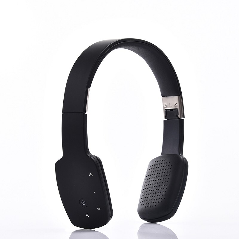 Casque sans fil 3.5mm ligne en Bluetooth pliable casque sport stéréo casque avec micro mains libres fone de ouvido Bluetooth: Black