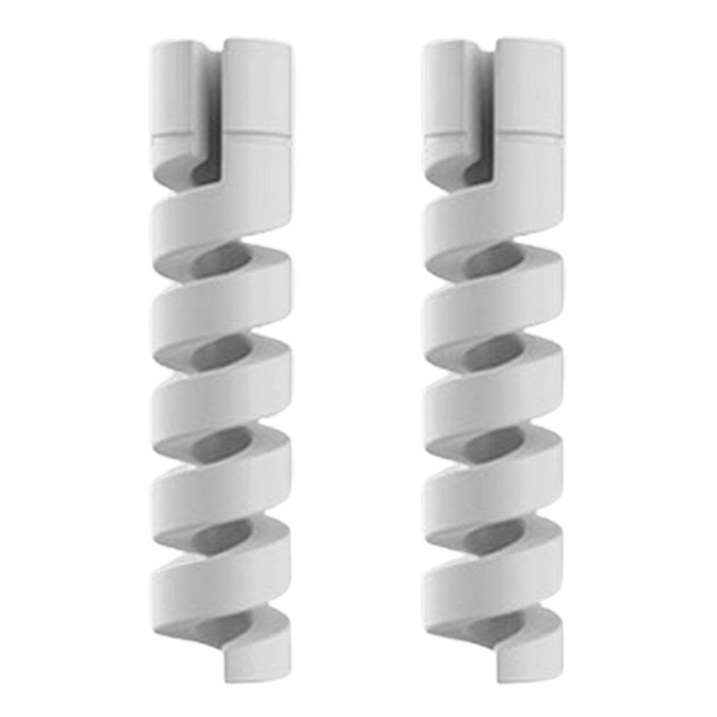 2-10Pcs Cable Protector Winder Wire Cord Organizer Cover for iphone USB Charger Cable Cord Spiral USB Cable Protection: 2pcs gray