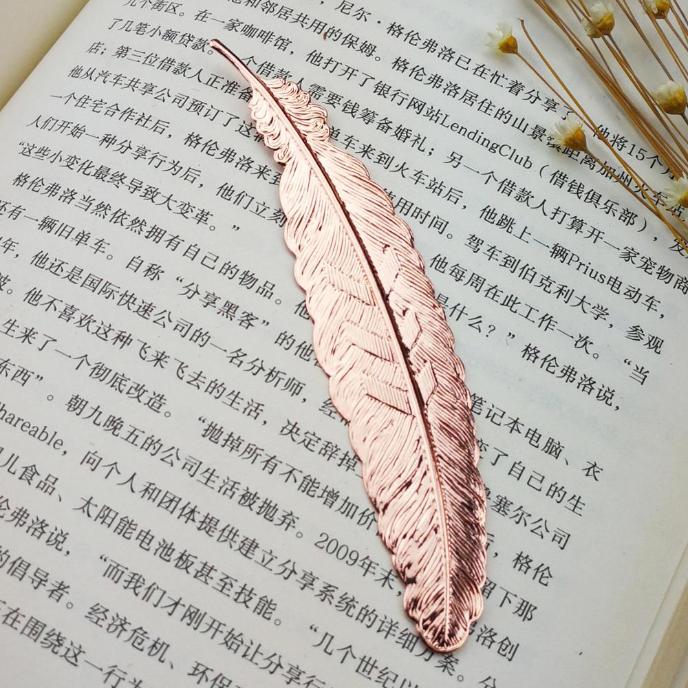 1pc Retro Feather Metal Bookmark Beautiful Cool Book Page Mark Children Student Stationery School Office Supplies
