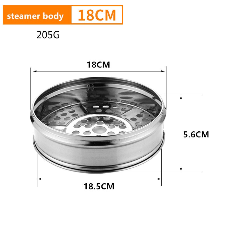 Petit cuiseur vapeur en acier inoxydable, 12-20cm, petit sac à vapeur, pour le ménage, le commerce, tiroir à vapeur pour dessert, ensemble de pâtisserie: Steamer body 18CM