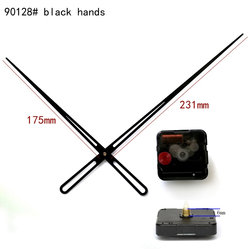 12888 Round Hole High Torque Movement Sweep 6mm Screw Axis Clock Accessory Quartz Movement With 90128#Black Hands DIY Clock Kits