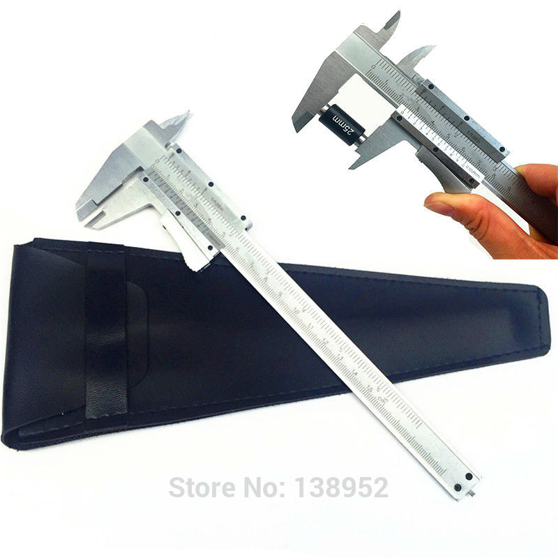 Steel Vernier Caliper with self lock 6&quot; 0-150mm Metal Calipers Gauge Micrometer Pie De Rey Paquimetro Measuring Tools