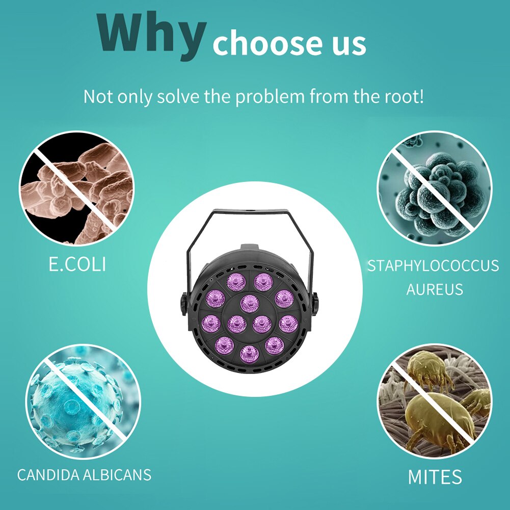 48W 12 LED remote control UV Sterilizer Disinfection and Sterilization Bulbs Home UV Sterilizer Sterilization Mite Removal Lamp