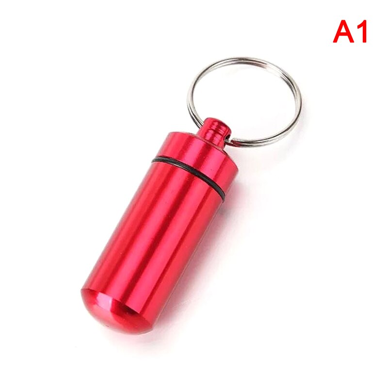 1Pcs Rvs Verzegelde Capsule Waterdicht Pillendoosje Camping Firstaid Hanger Reizen Outdoor Draagbare Pillendoosje Organizer: 16