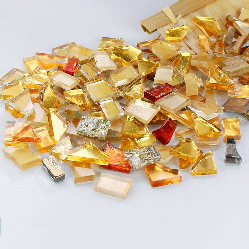 2022 Mixed Color Mosaic Fragments Irregular Shape Coloful Crystal Mosaic Tiles For Crafts Bulk Diy Decoration Materials