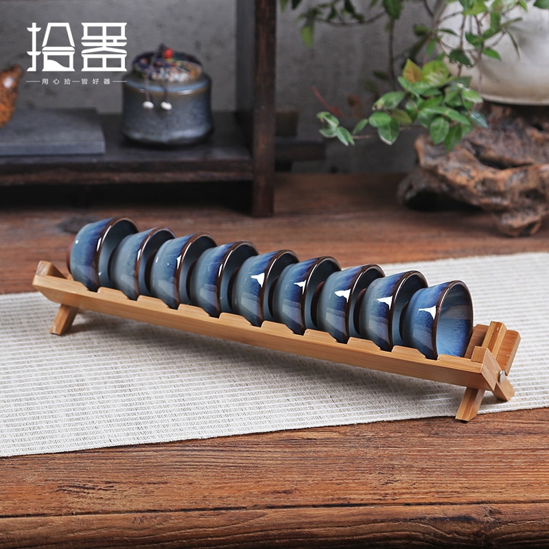 Plateau à thé chinois en bambou, fait à la main, Table à thé, planche à thé, théière Puer, conteneur de rangement, tasse, assiette, outils de cuisine, accessoires, 1 pièce