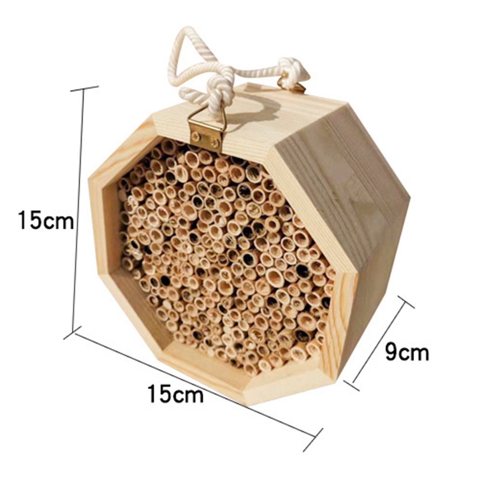 Casa de abejas Mason que cuelga, colmena de abejas de madera, atrapa polinizadores de abejas para mejorar la polinización para granja de jardín