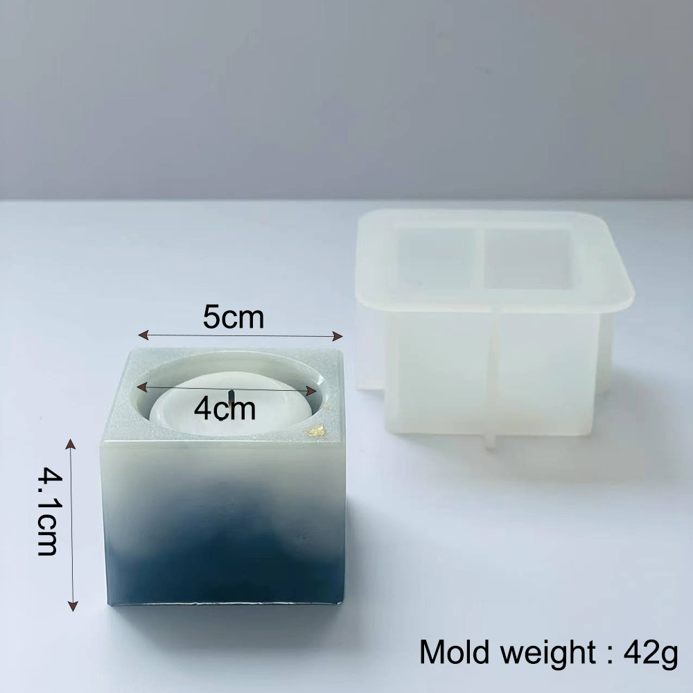 Gør-det-selv silikone betonform til fremstilling af terrazzo lysestage perfekt til dekoration af fyrfadsstager med krystal epoxy: Mørkegrå